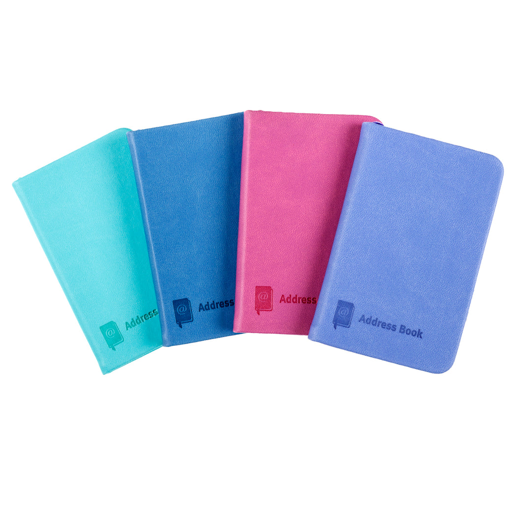 Address Book PU Cover 4 Asstd Cols A7 Pocket