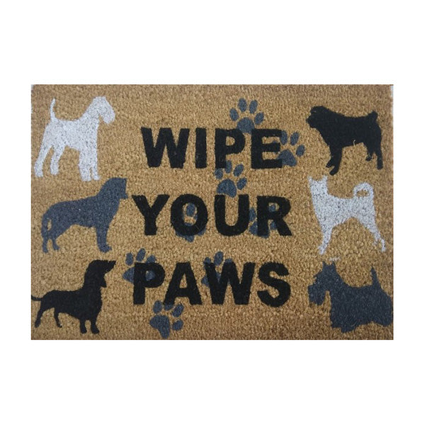 Mat Coir Wipe Your Paws PVC Backed 40x60cm
