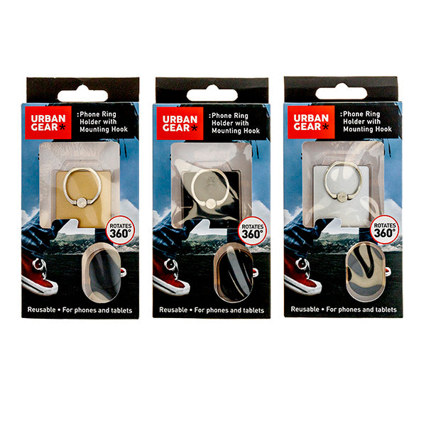 Phone Ring Holder with Hook 3 Asstd
