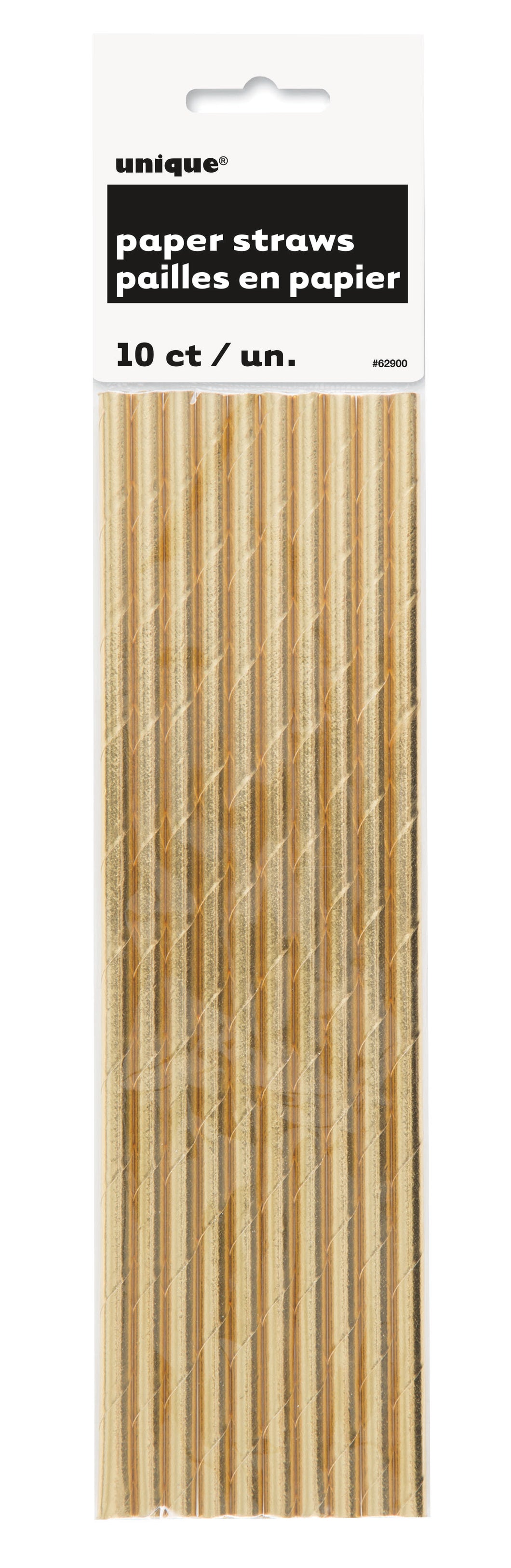 GOLD FOIL 10 PAPER STRAWS