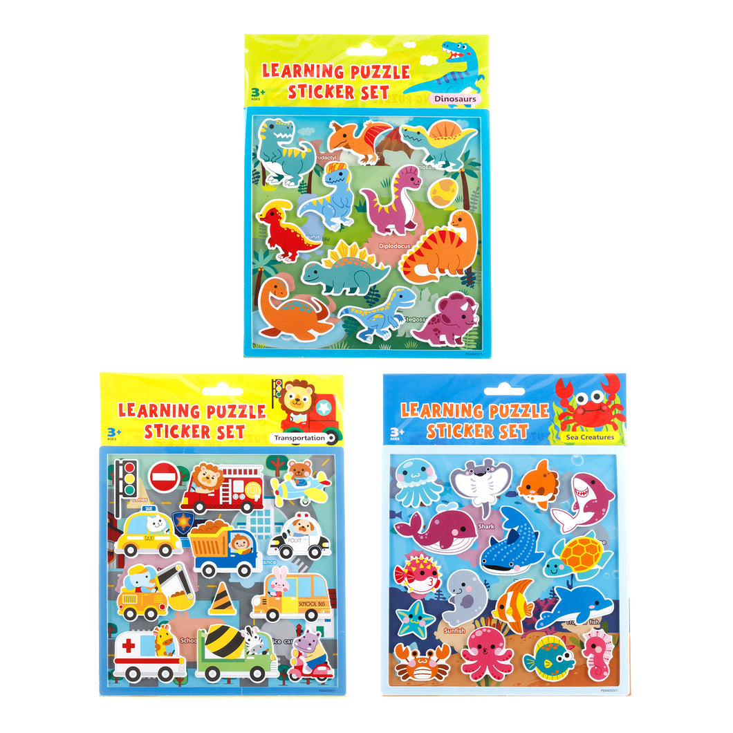 Kids Learning Puzzle Sticker Set 3 Asstd