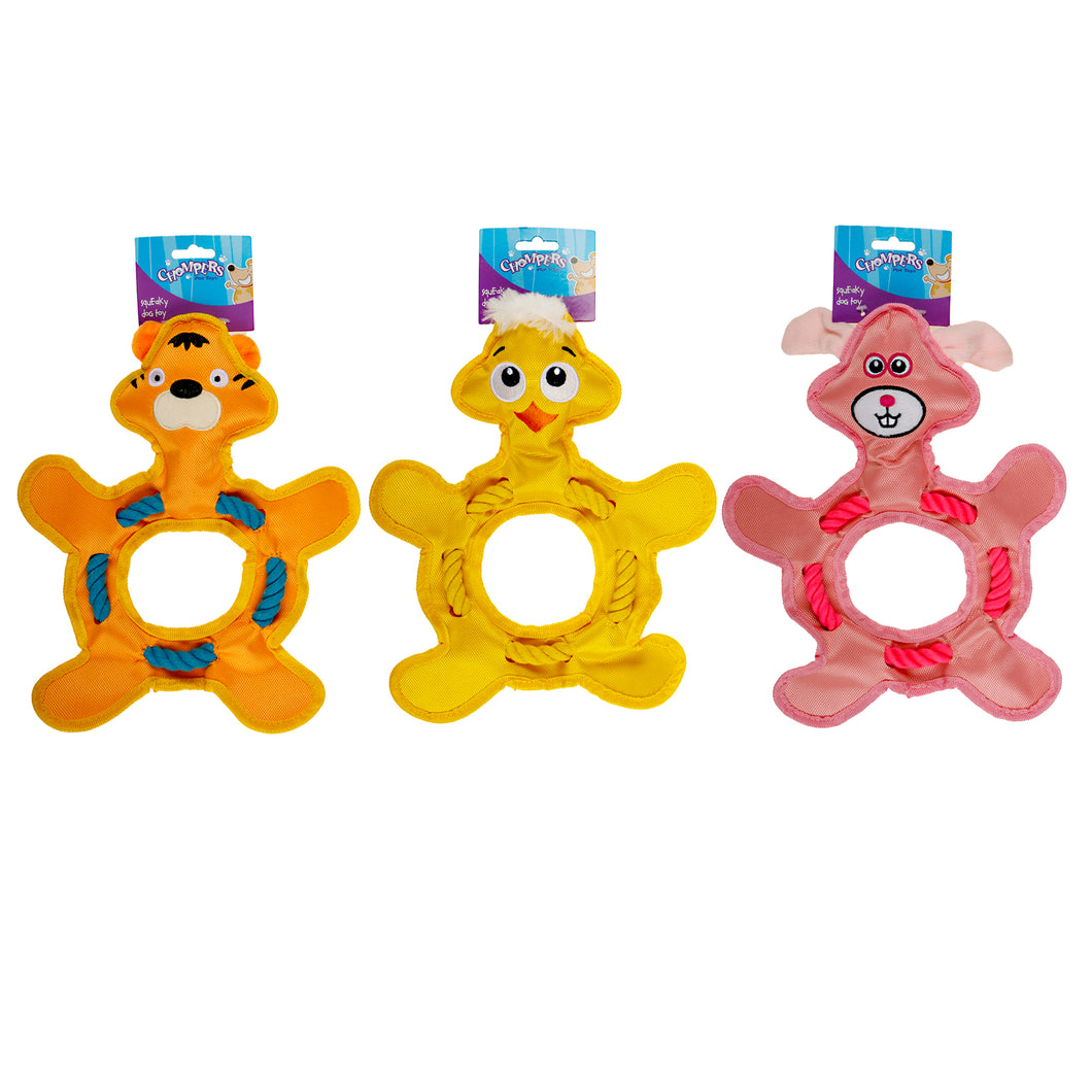 Dog Toy Animal Character 34x26cm 3 Asstd