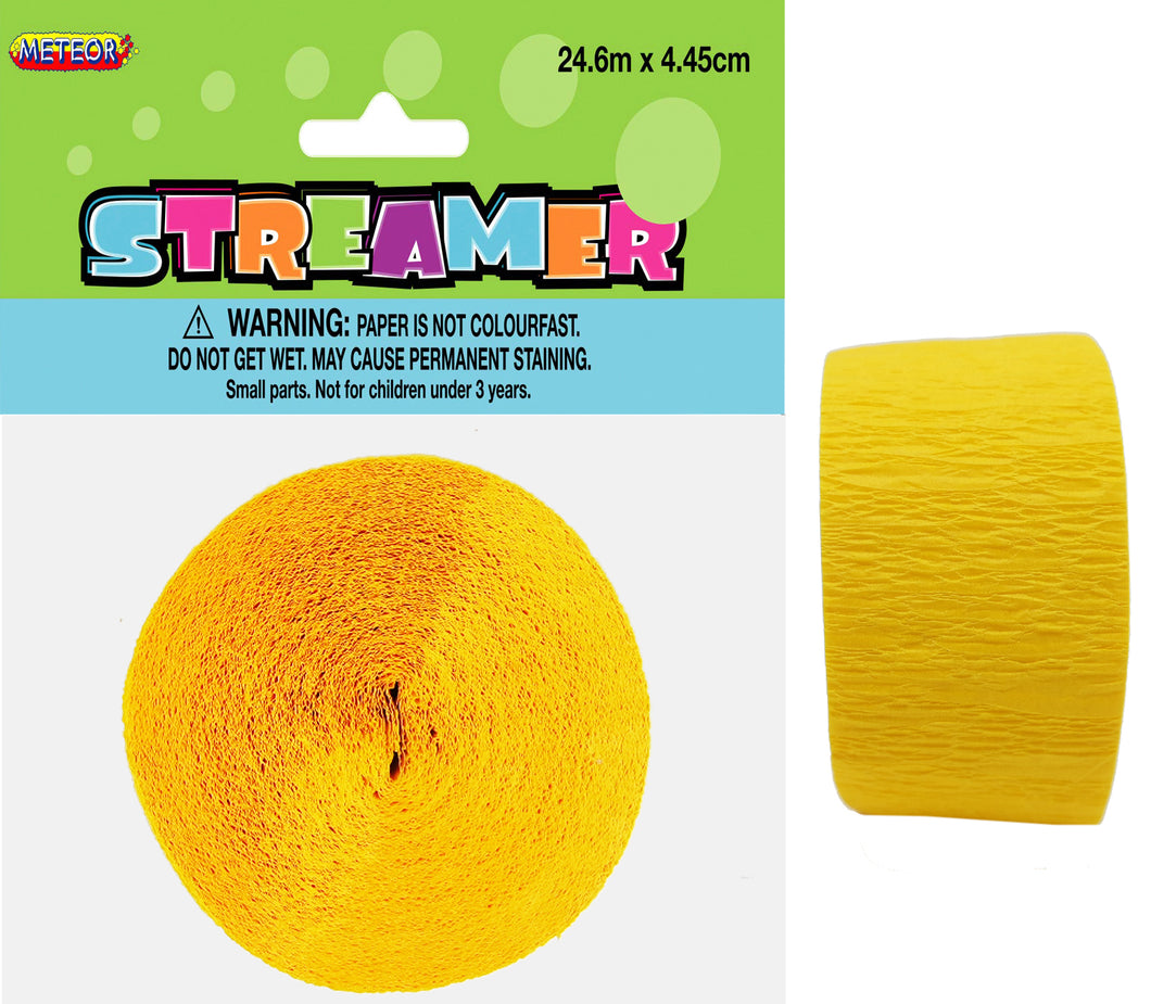 CREPE STREAMER - SUN YELLOW Supplier: Meteor Party