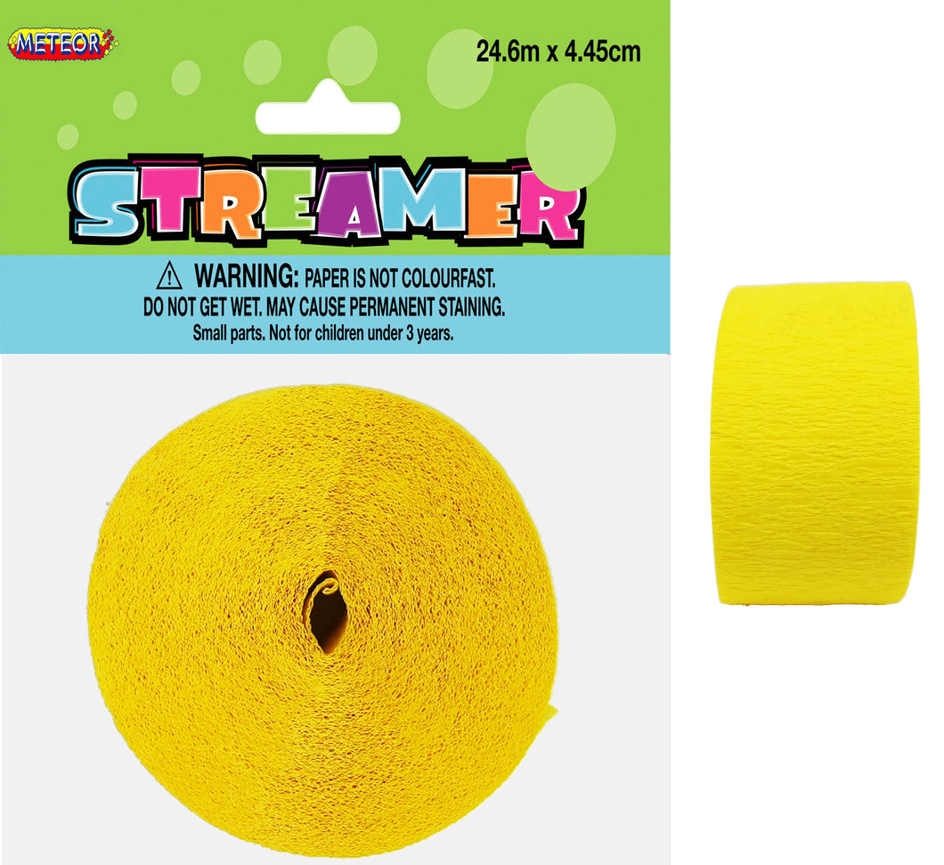 CREPE STREAMER - SOFT YELLOW Supplier: Meteor Party