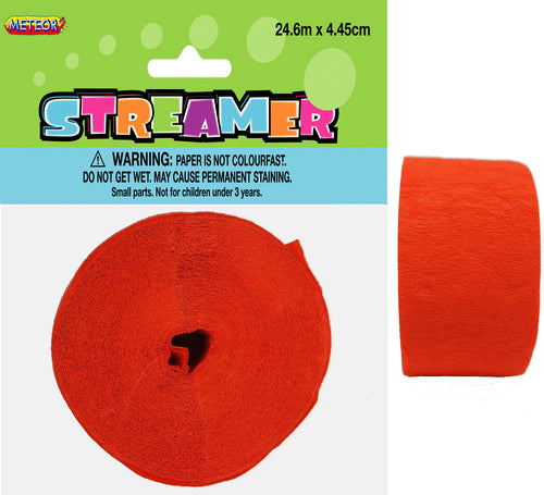 CREPE STREAMER- PUMPKIN ORANGE Supplier: Meteor Party