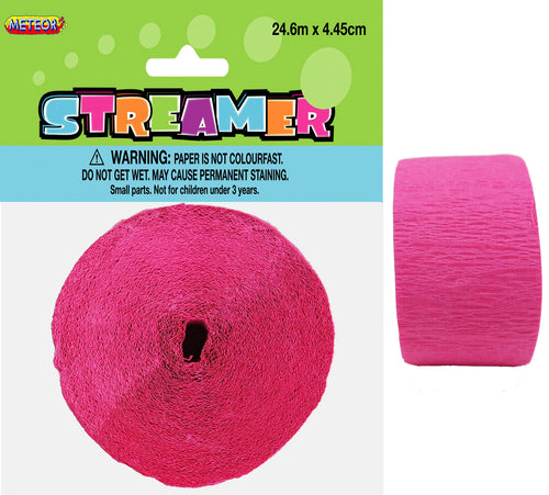 CREPE STREAMER - HOT PINK Supplier: Meteor Party
