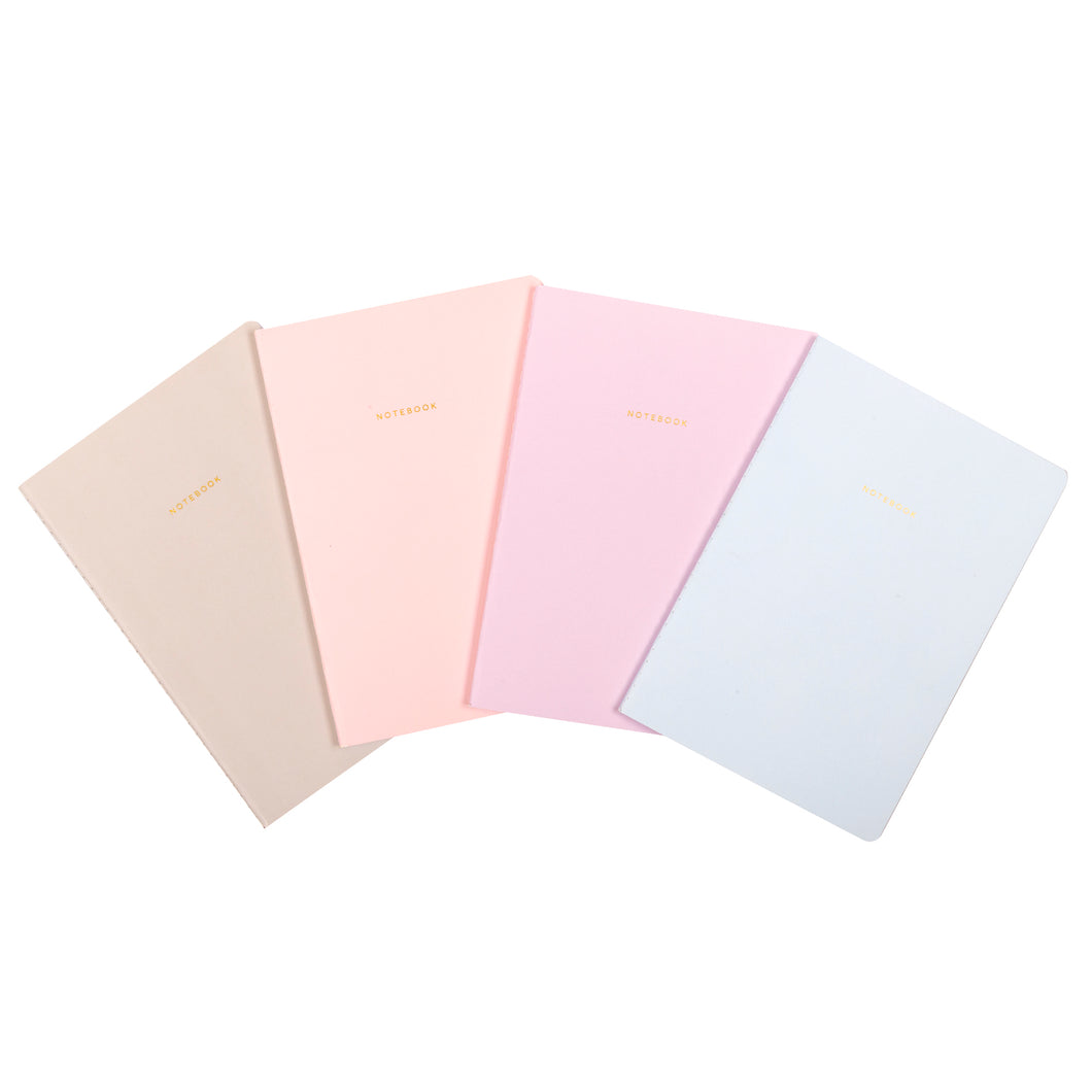 Notebook Card Cover Plain Col Stitched 4 Asstd Cols A5 96pg