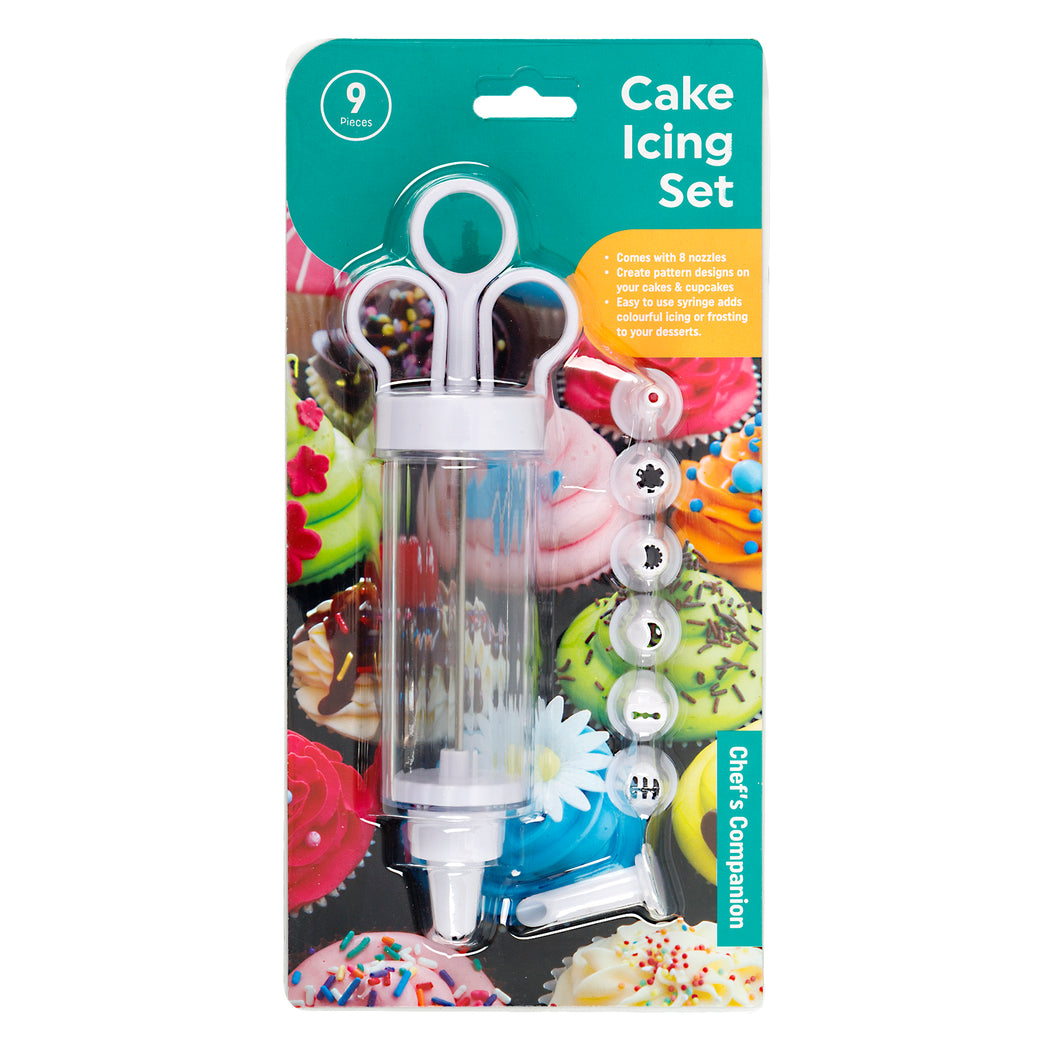 Cake Icing Set Syringe 8 Nozzles 21x4.cm