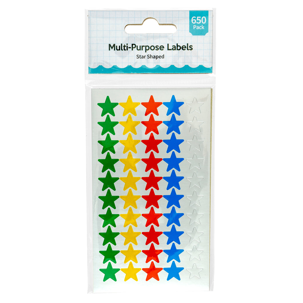 Label Star Coloured Multi Purpose 11mm 650pk Stickers