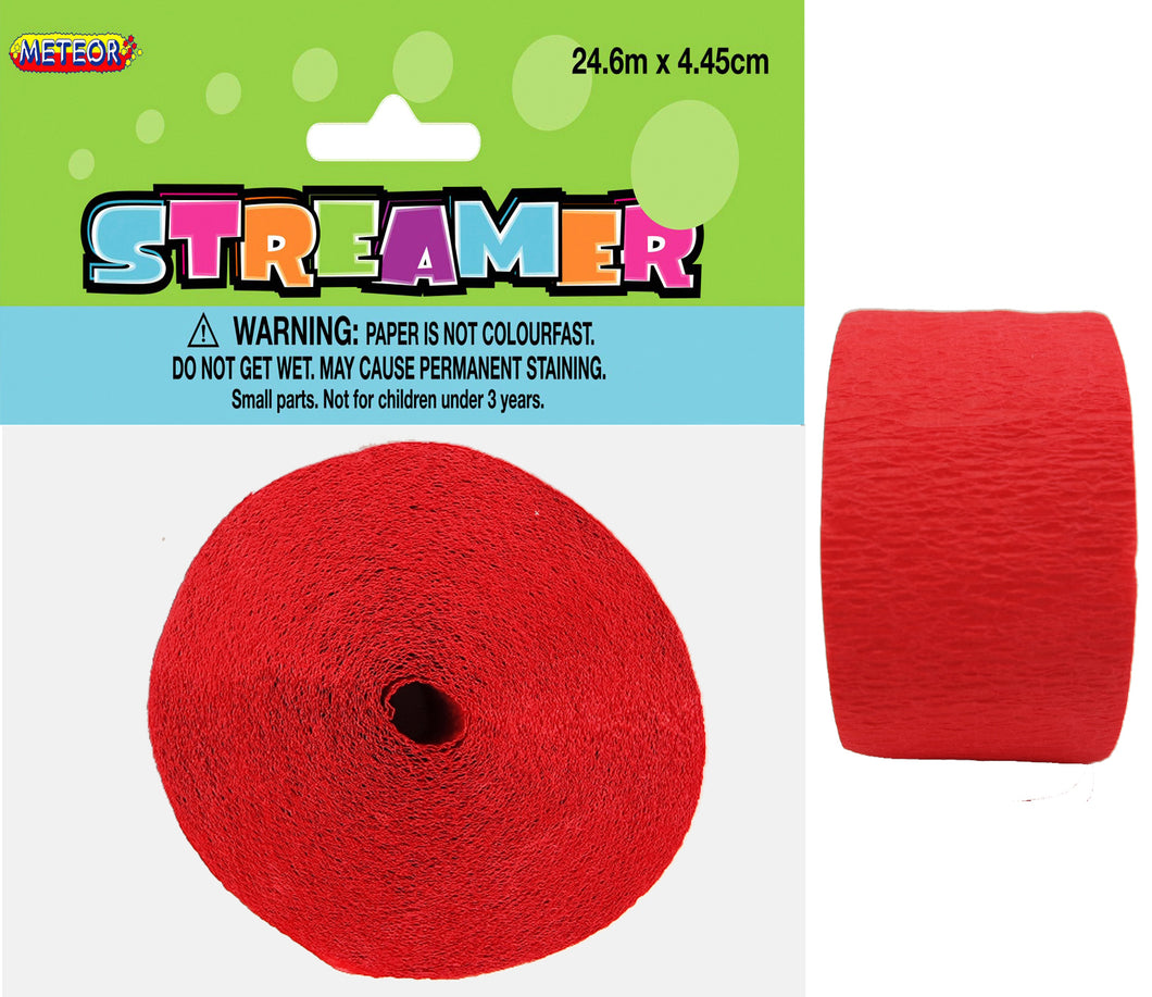 CREPE STREAMER - RUBY RED Supplier: Meteor Party