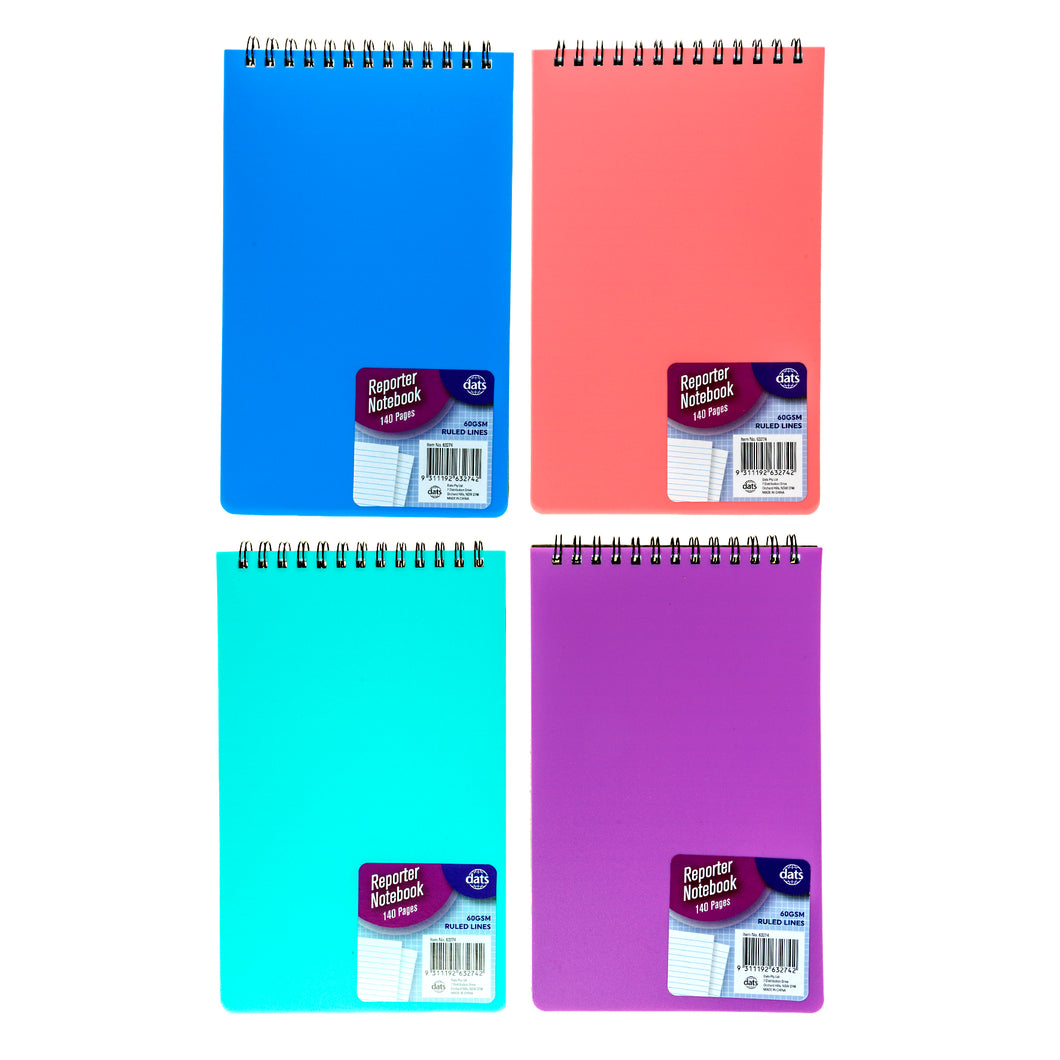 Notebook Basic PP Col Reporter 12.5x20cm 140pg