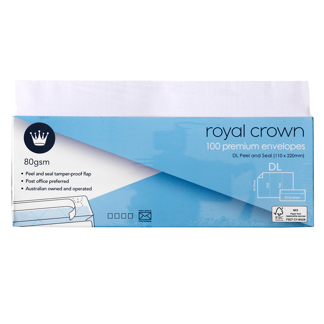 Envelope  White Wallet P&S Lining DL 100pk P7.6 FSC Mix 70%
