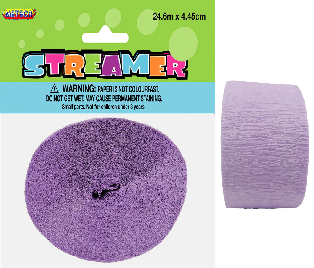 CREPE STREAMER - LAVENDER Supplier: Meteor Party