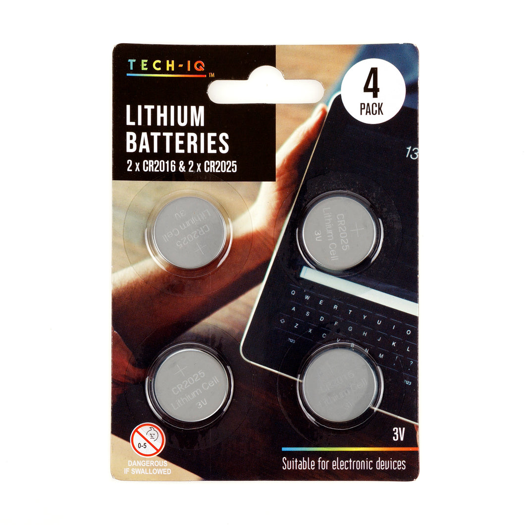 Batteries 3V Lithium 4pk 2 x CR2016 & 2 x CR2025