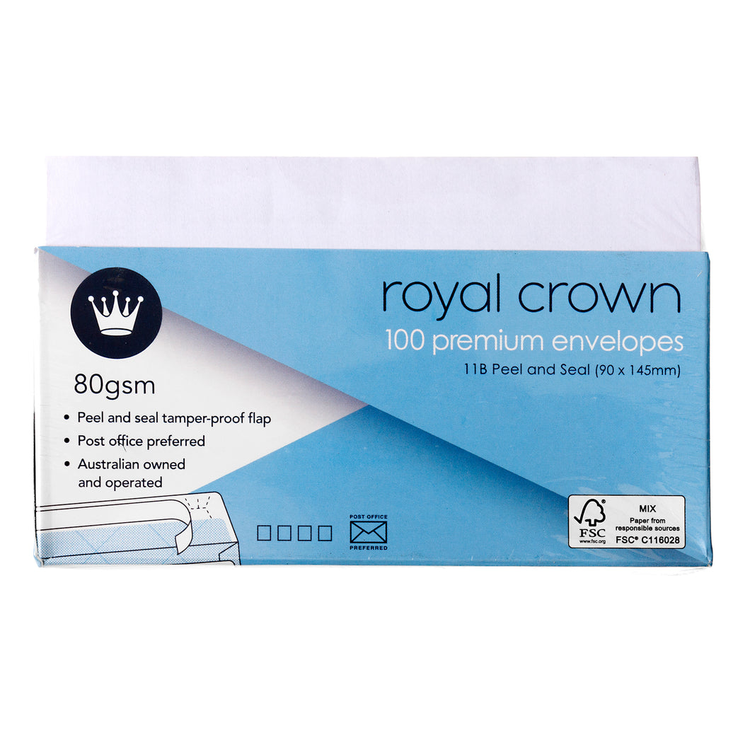 Envelope White Wallet P&S Lining 11B 100pk P7.6 FSC Mix 70%