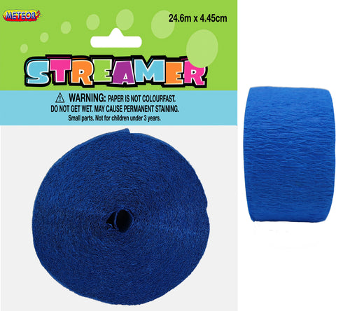 CREPE STREAMER - ROYAL BLUE Supplier: Meteor Party