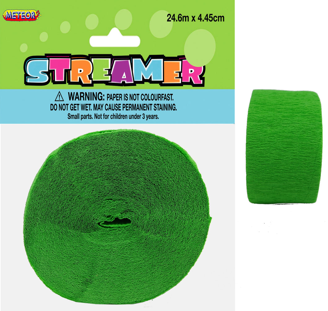 CREPE STREAMER - LIME GREEN Supplier: Meteor Party