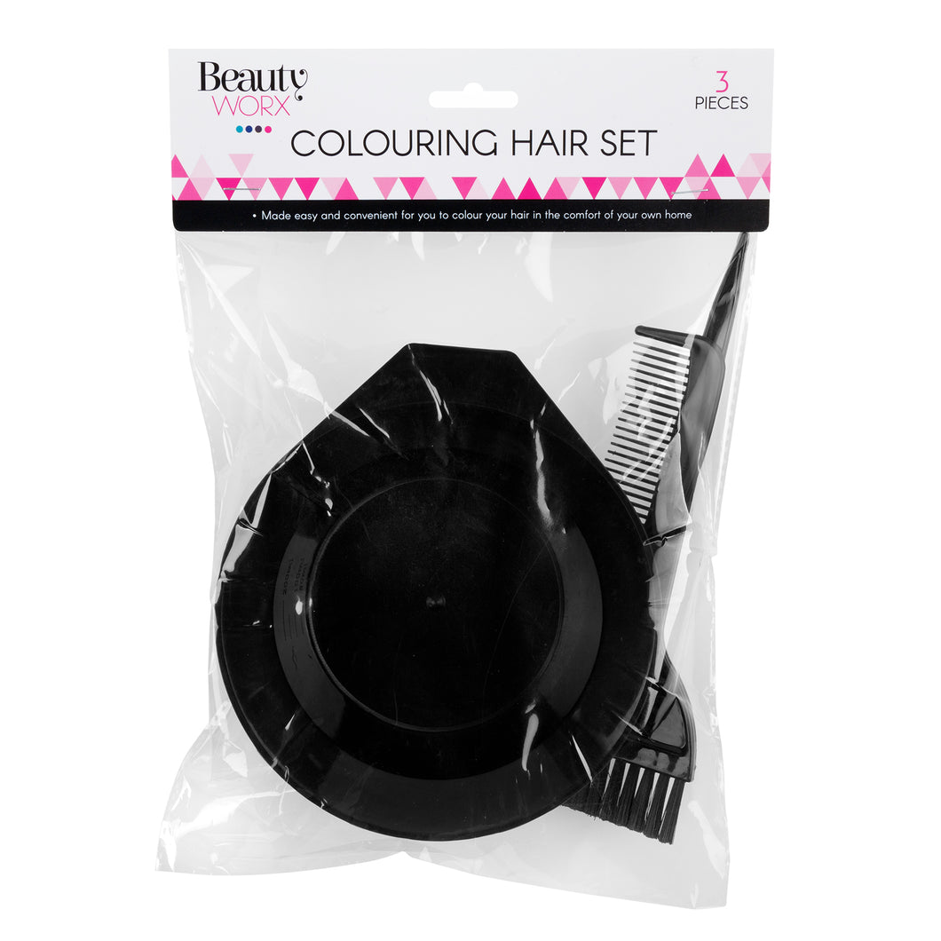 Colouring Hair Set 3pc Bowl Brush Comb
