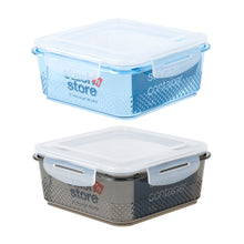 Load image into Gallery viewer, Food Storage Container Square w Design 550ml,1.1L,2L 2 Asst Cols
