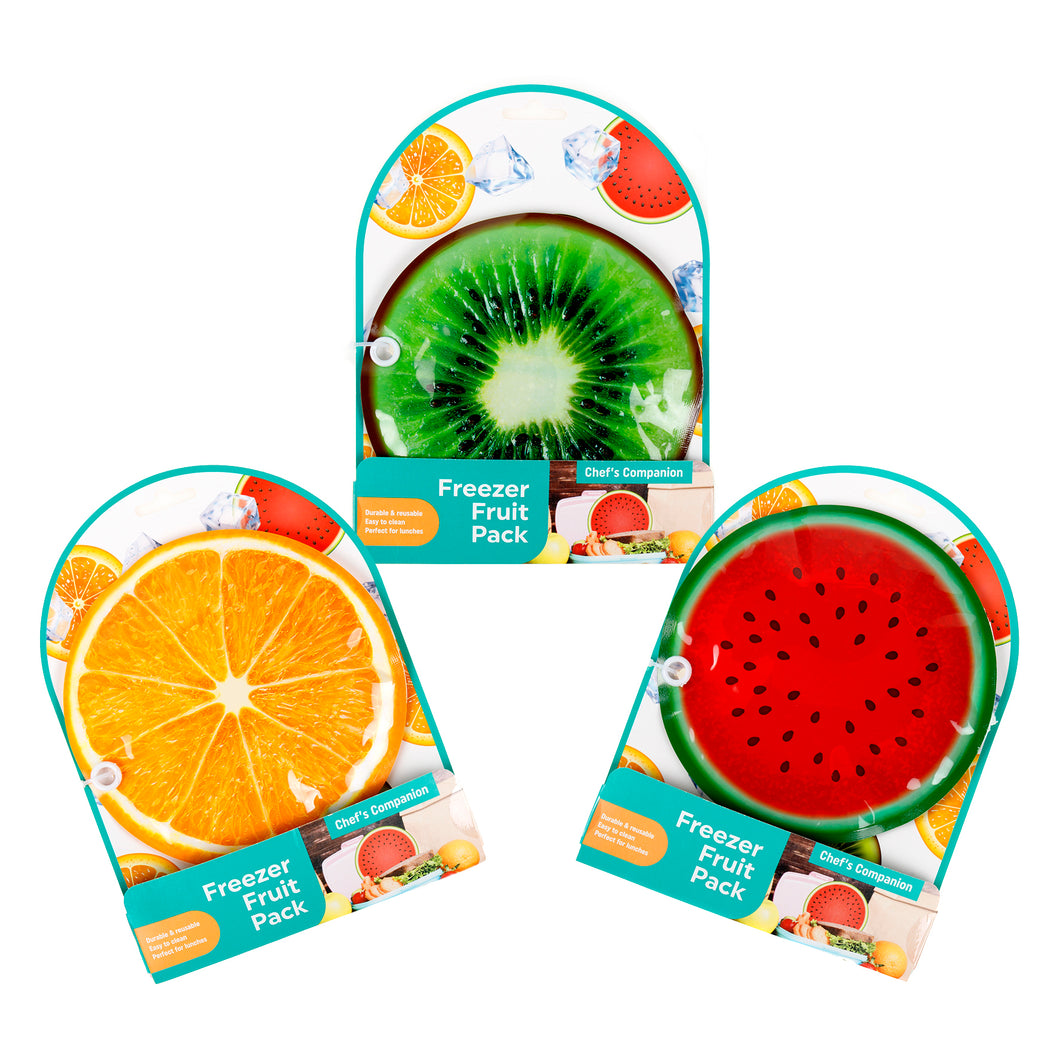 Freezer Pack 125gr Dia 16cm 3 Asst Fruit Designs