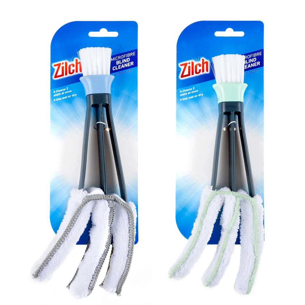 Cleaner Blind Microfibre w Brush 26x9cm 2 Asst Cols