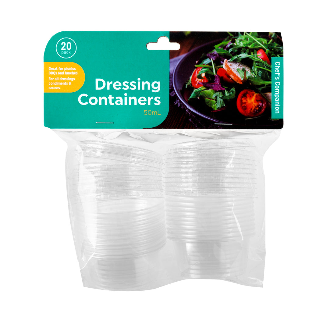 Dressing Container Plastic Clear 50ml 20pk