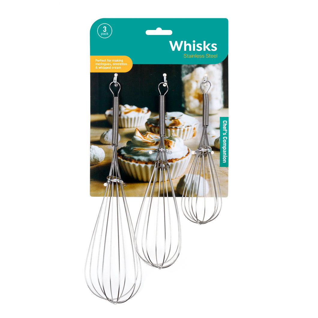 Stainless Steel Whisk 3pk 17.5cm 22cm 26.5cm S/S430