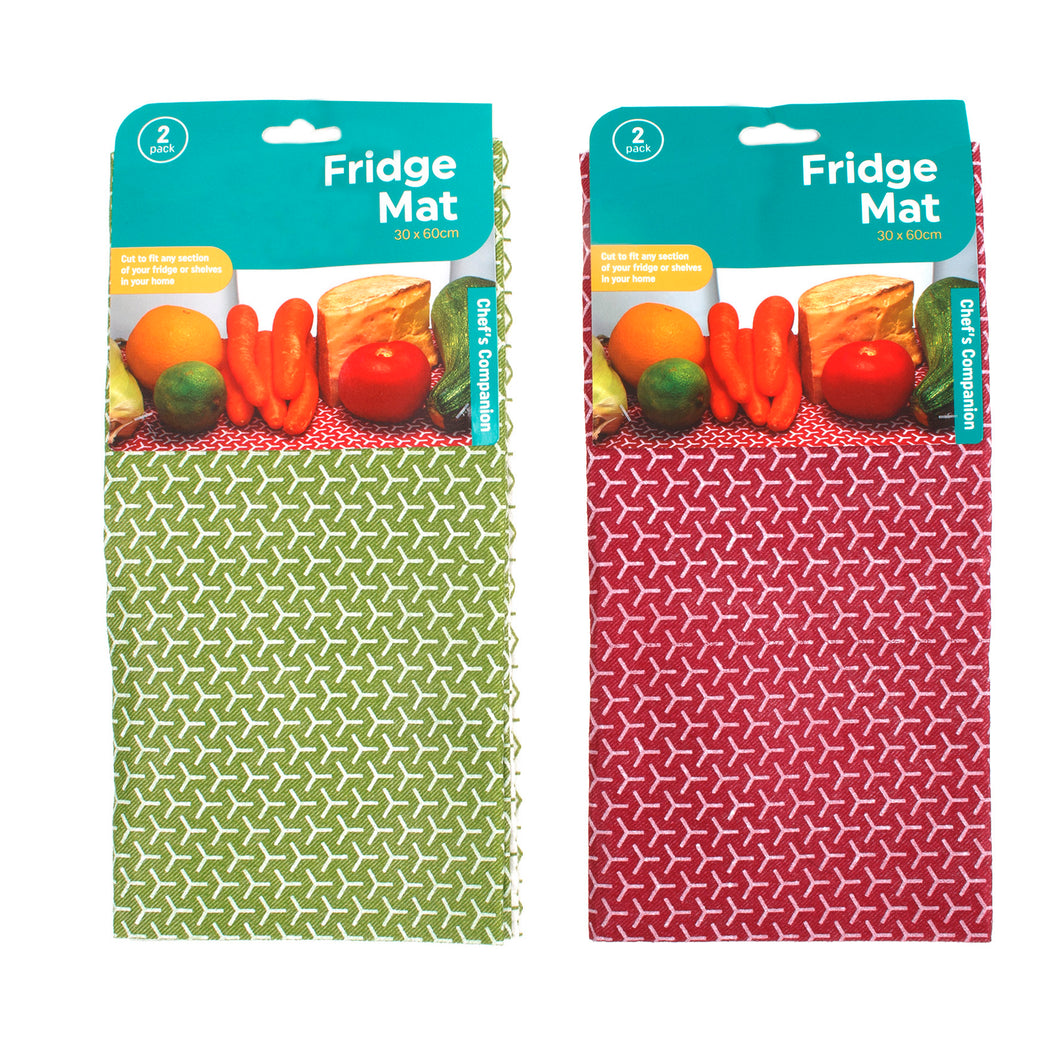 Fridge Mat w design 2pk 30x60cm Asst Cols 210gsm