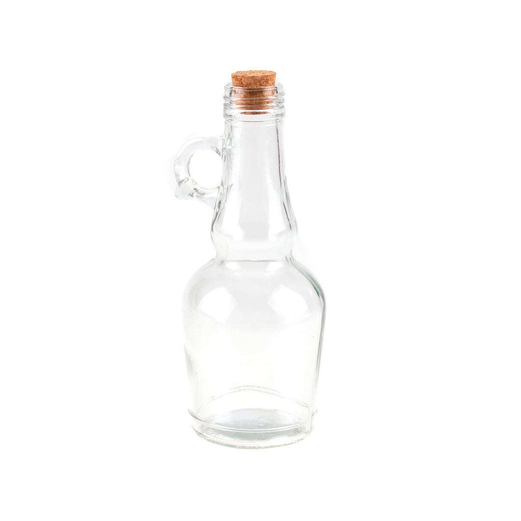 Glass Oil Bottle w Cork 7x7x18cm 250mL