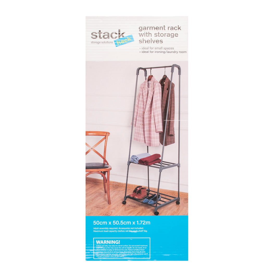 STHK Garment Hanging w Shoe Rack 50x50.5x172cm