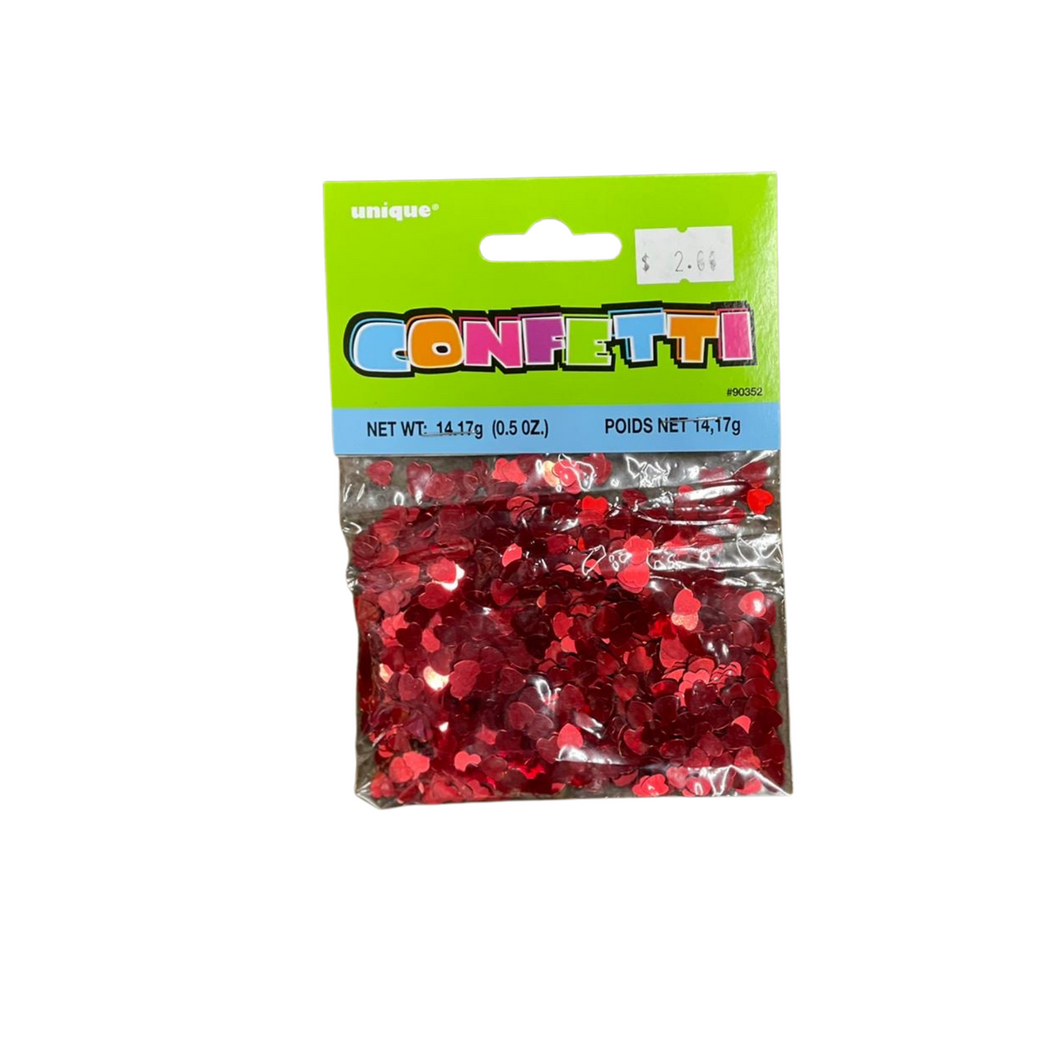 RED HEARTS CONFETTI .5oz