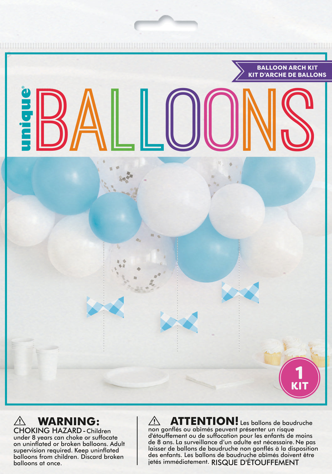 BLUE GINGHAM 1ST BALLOON ARCH KIT
