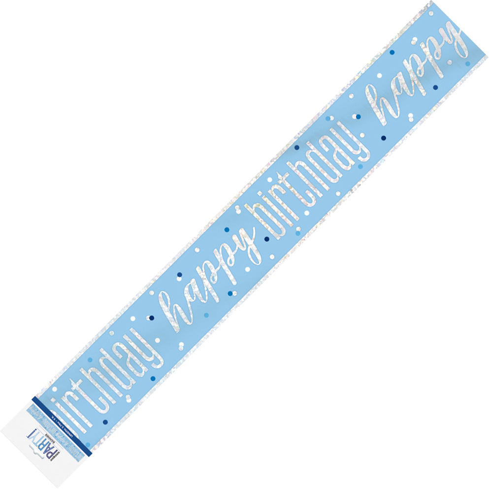 BLUE HAPPY Birthday PRISM Banner 9ft