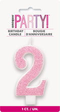 Load image into Gallery viewer, NUMERAL CANDLE 0 to 9 - PINK
