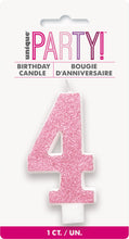 Load image into Gallery viewer, NUMERAL CANDLE 0 to 9 - PINK
