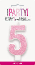 Load image into Gallery viewer, NUMERAL CANDLE 0 to 9 - PINK
