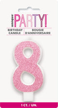 Load image into Gallery viewer, NUMERAL CANDLE 0 to 9 - PINK
