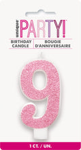 Load image into Gallery viewer, NUMERAL CANDLE 0 to 9 - PINK
