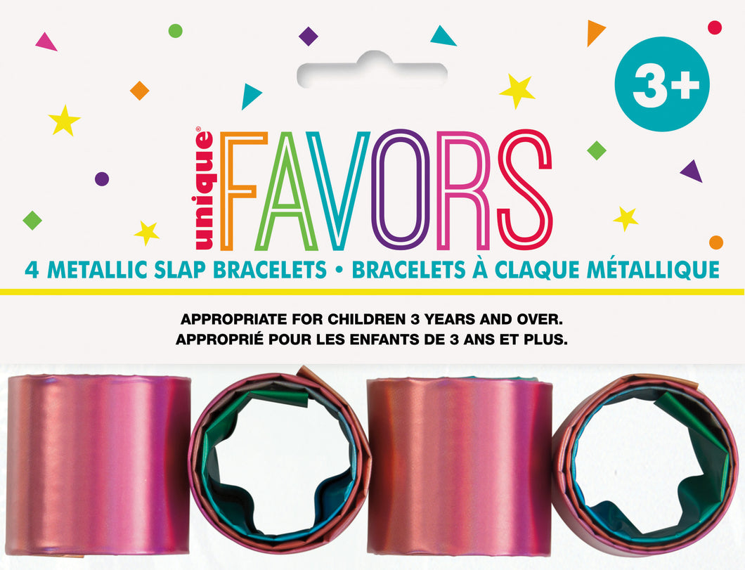 4 RAINBOW SLAP BRACELETS