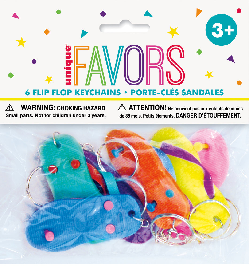6 FLIP-FLOP KEYCHAINS
