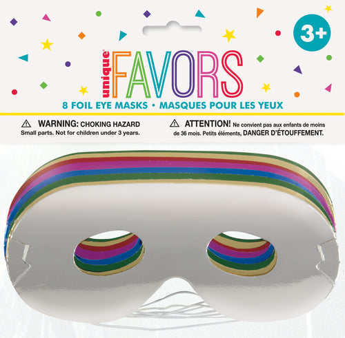 8 FOIL EYE MASKS Supplier: Meteor Party