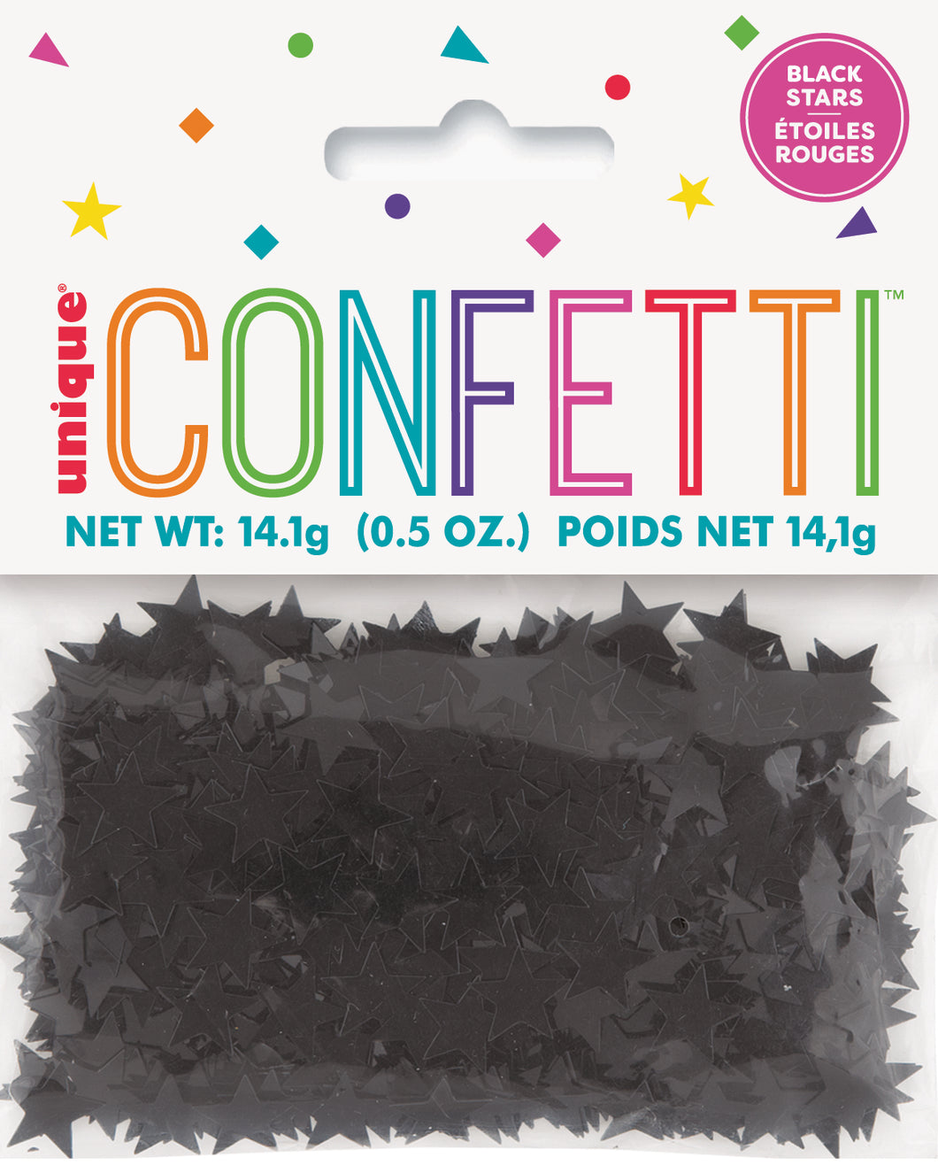 BLACK STARS CONFETTI .5oz