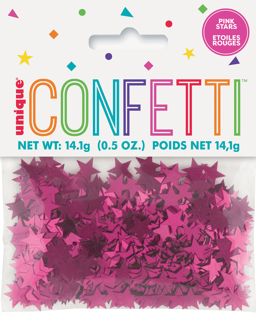 PINK STARS CONFETTI .5oz