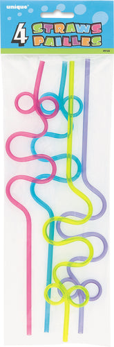 4 SQUIGGLE LOOP STRAWS Supplier: Meteor Party