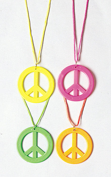 PEACE SIGN NECKLACE - NEON