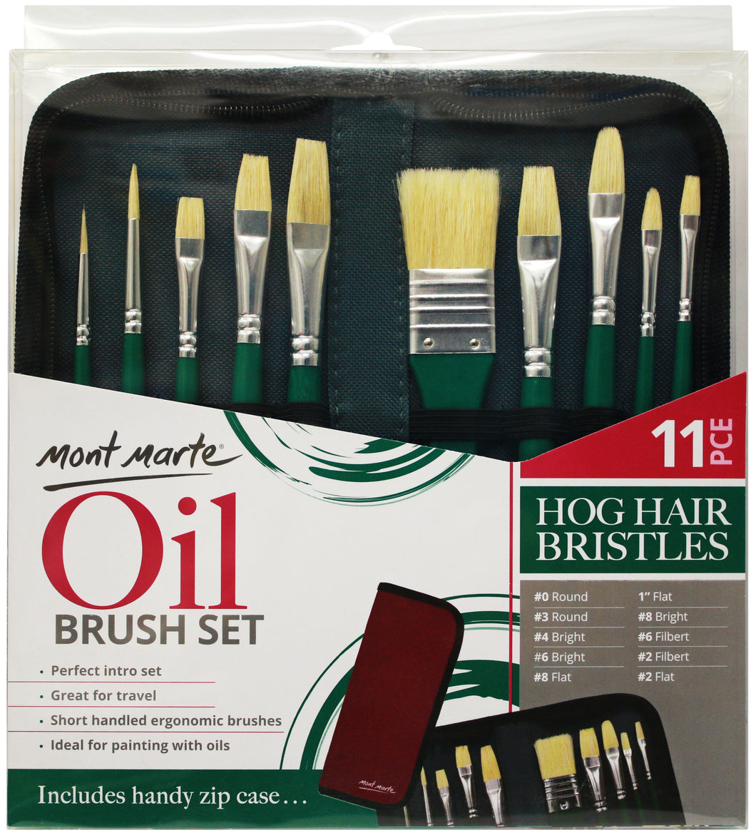 Monte Marte Brush Set in Wallet 11pc - Oil