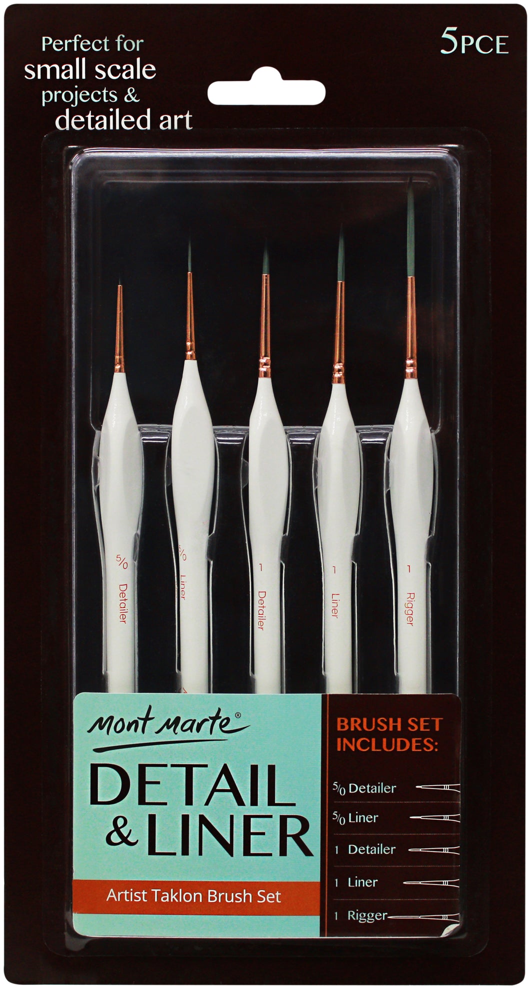 Monte Marte Detail & Liner Brush Set 5pc