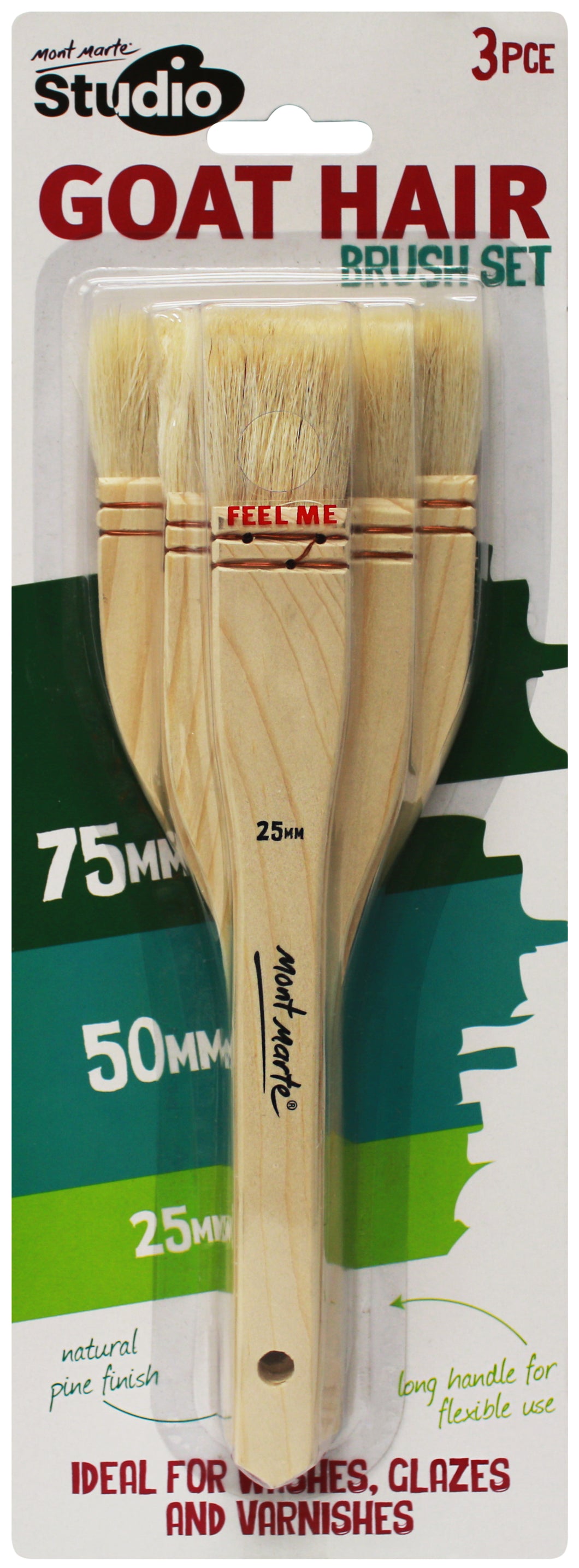 Monte Marte Studio Goat Hair Brush Set 3pc