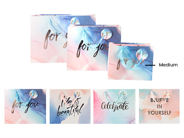 GRADIENT WATERCOLOUR GIFT BAG (Medium, Large or X-Large)
