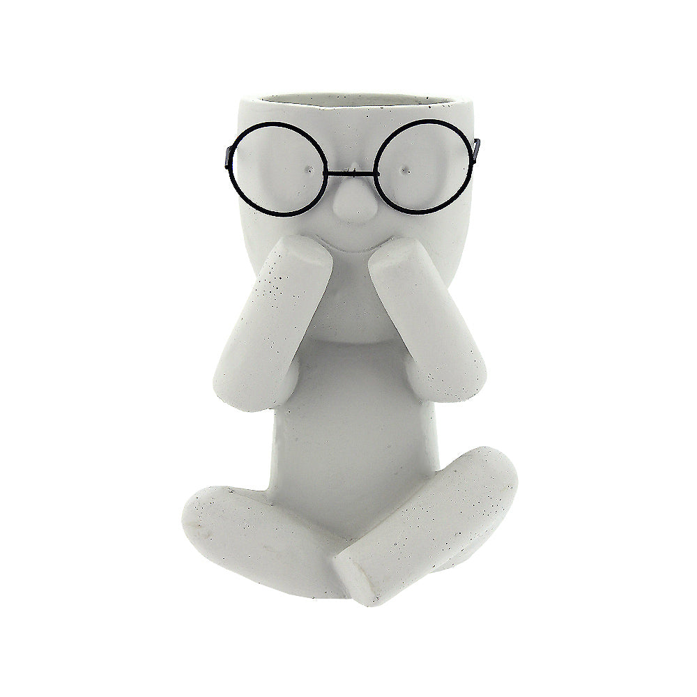 Pot Figurine with Glass No Hole 16x11x23cm
